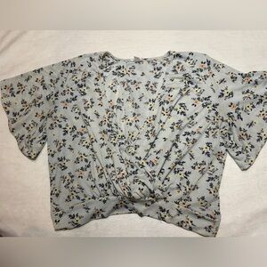 Orange kiss Juniors Floral Open back top